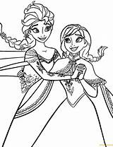Elsa Anna Pages Frozen Coloring Color Print Kids Cartoons sketch template