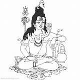 Shiva Hinduism Xcolorings Brahma Vishnu sketch template