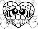 Coloring Mine Bee Pages Valentine Craftingthewordofgod Valentines sketch template