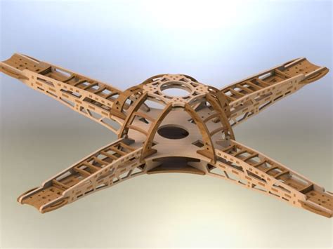 quadcopter frame stl step iges solidworks   cad model grabcad