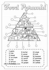 Food Pyramid Worksheets Healthy Paste Cut Worksheet Coloring Worksheeto Color Via sketch template