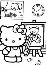 Coloring Kitty Hello Pages Cute Comments Coloringhome Cartoon Popular sketch template