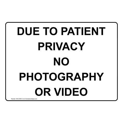 due  patient privacy  photography  video sign nhe