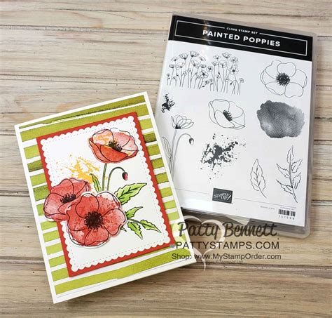 painted poppies stamp set card idea patty stamps