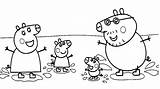 Peppa Pig Muddy Puddles Coloring Pages Jumping Book sketch template