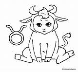 Taurus Coloring Coloringcrew Zodiac Signs sketch template