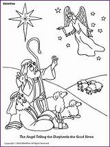 Shepherds Coloring Jesus Pages Birth Christmas Baby Angel Nativity Visit Kids Bible Sheets Crafts Angels Sunday School Telling Colouring Color sketch template