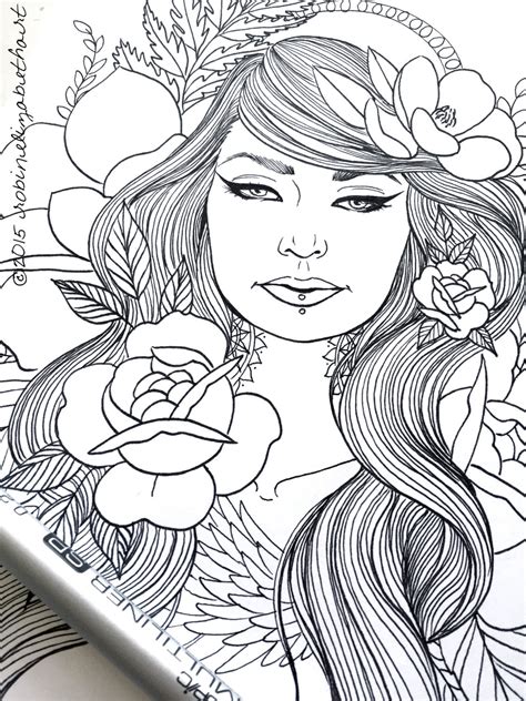 ideas coloring pages  adults girls home family style