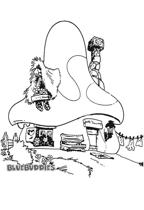 smurf house coloring page bluebuddiescom