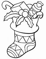 Stocking Christmas Coloring Pages Color Stockings sketch template