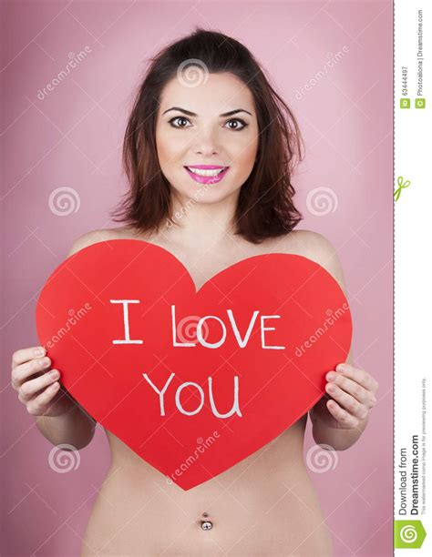 woman holds big red heart i love you in her hands stock image image of medicine girl 63444497