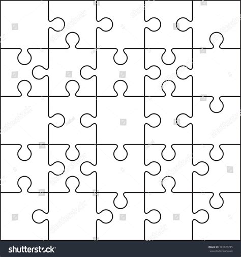 jigsaw puzzle blank template cutting stock vector