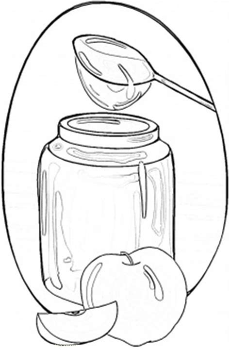 jar  honey  apples coloring page coloring sky