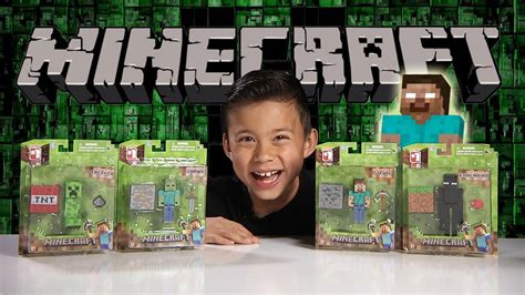 minecraft figure review creeper enderman steve and zombie youtube