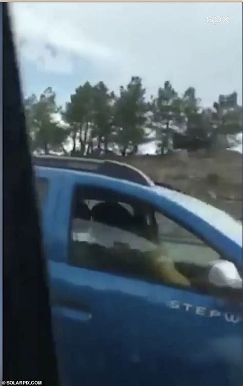 shocking moment couple are caught having sex while driving on a spanish motorway daily mail online