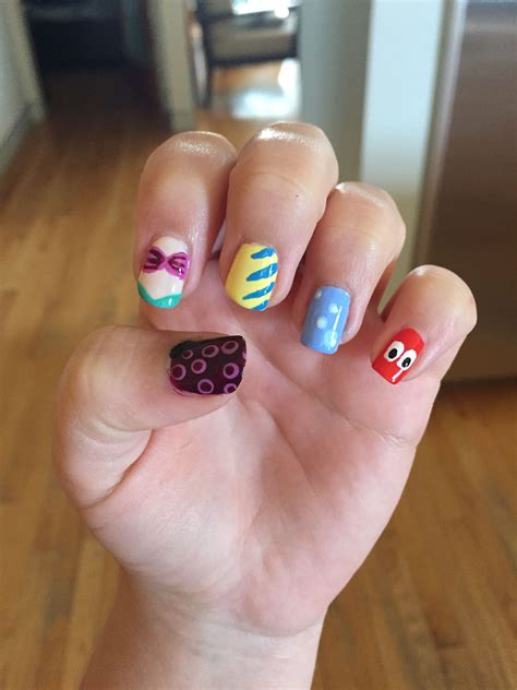 mermaid nails sebastion bubbles flounder ariel  ursulas