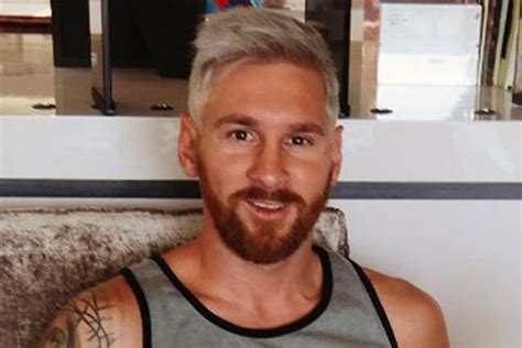 lionel messi goes full hipster as barcelona ace dyes his hair grey