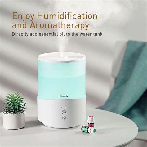 homasy cool mist humidifier  essential oil diffuser   color mood lights top fill