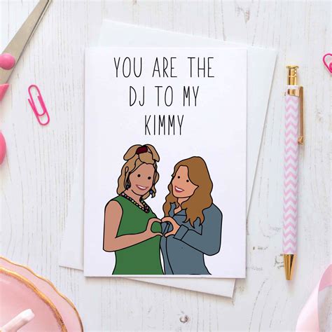 two women greeting card with the words you are the dj to my kimy on it