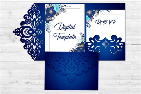 lace wedding invitation template svg files  cricut  card