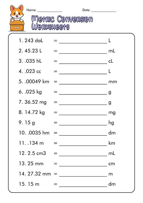 images  measuring units worksheet answer key metric unit