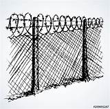 Wire Barbed Fence Drawing Drawings Paintingvalley sketch template