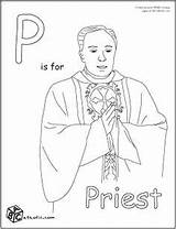 Priest Coloring Pages Vestments Template Sketch sketch template