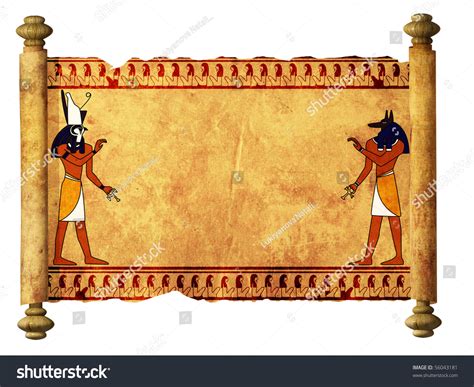 Scroll Egyptian Gods Images Anubis Horus Stock