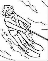 Coloring Water Ski Pages Skiing Drawing Kids Slide Cartoon Jet Waterski Clipart Clip Kleurplaten Drop Colouring Fun Boat Getdrawings Library sketch template