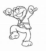Elmo Coloring Pages Printable Taekwondo Color Kids Print Cartoon Characters Clipart Practicing Book Painting Games Coloringme Library Fun Coloringhome Popular sketch template