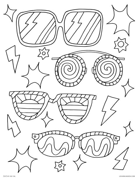 sunglasses coloring pages coloring home