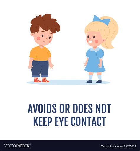 child  autism avoiding eye contact flat vector image