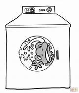 Machine Washing Coloring Frog Pages Washer Printable Appliances Household Source sketch template