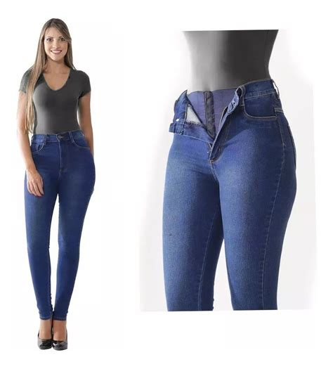 calça jeans feminina super lipo 986 azul sawary lycra cinta r 98 80