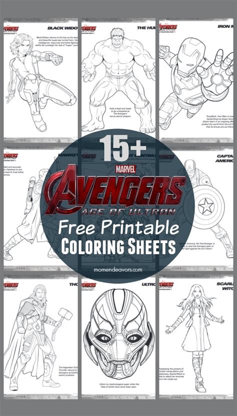 avengers age  ultron  printable superhero coloring sheets mom