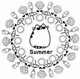Pusheen Coloring Pages Summer Print sketch template