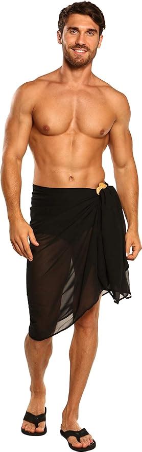 1 world sarongs sarong for men full size sheer sarong in black at