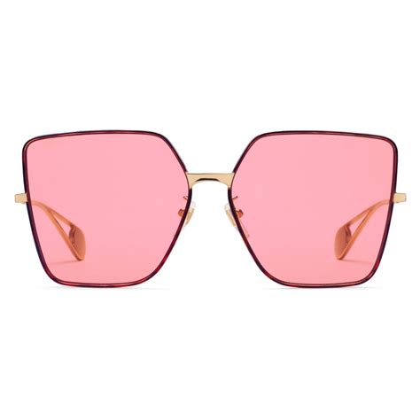 Gucci Square Frame Sunglasses Pink Gucci Eyewear Avvenice