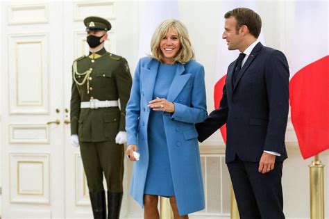 brigitte macron overshadowed lithuania s first lady dress