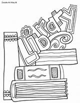 Library Coloring Pages Classroom Doodles sketch template