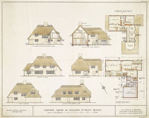 revised design   thatched house chalfont st giles buckinghamshire elevations sections