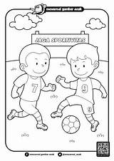 Olahraga Mewarnai Bola Bermain Sepak Sketsa Teman Cerpen Ria sketch template