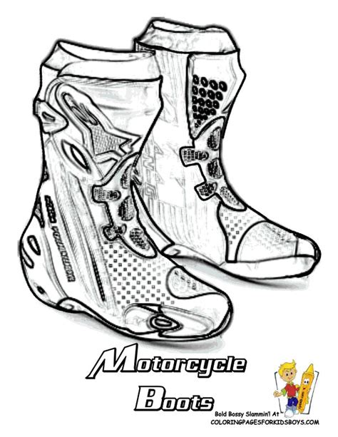colouring  boys motorcycle boots motorcycle types motorcycle