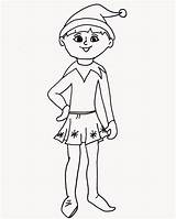 Elf Coloring Shelf Pages Girl Buddy Christmas Sheets Colouring Printable Color Female Elves Drawing Sheet Sh Print Clipart Getcolorings Kids sketch template