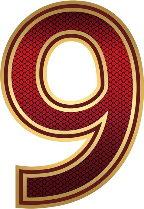 Red And Gold Number Nine Png Image Png Minnie Png Ursinho Png