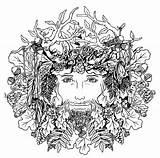 Man Green Coloring Pages Printable Colouring Drawing Pagan Adults Adult Kids Fun Ashwood Brigid Sheets Wiccan Greenman Book Wired Drawings sketch template