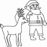 Santa Claus Reindeer Coloring Rudolph Outline Santas Deer 9th Pages Clipart Draw Cliparts Christmas Library Clip Names sketch template