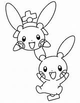 Pokemon Coloring Pages Plus Minus Piplup sketch template