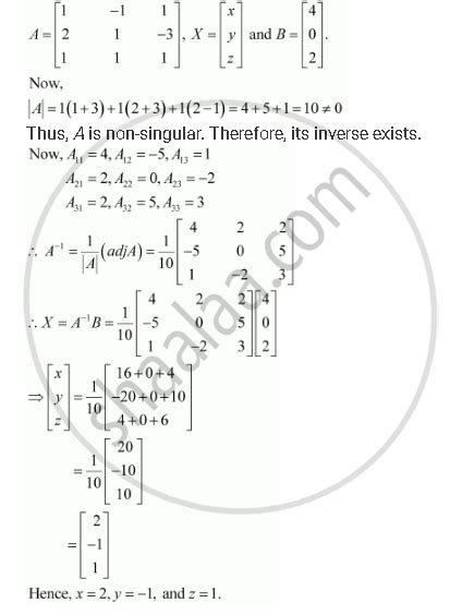 Solve System Of Linear Equations Using Matrix Method X − Y Z 4 2x