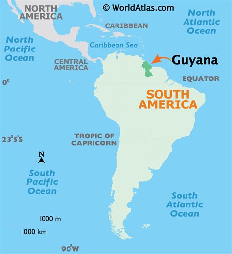 guyana map geography  guyana map  guyana worldatlascom